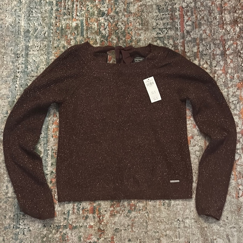 NWT Abercrombie & Fitch Sparkly Purple Sweater size XS